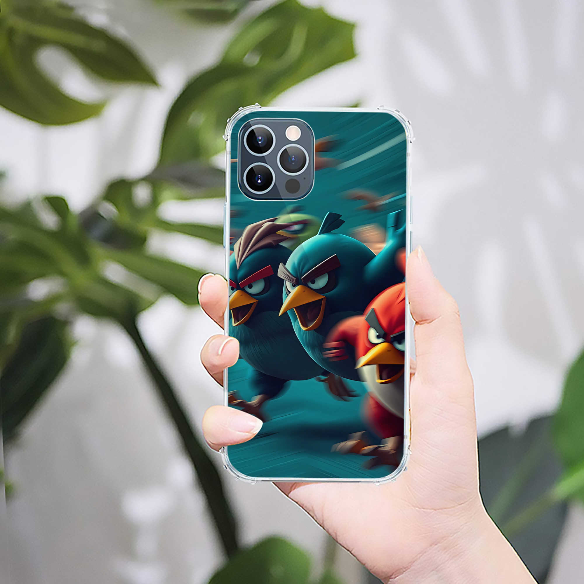 （画像用） Angry Birds アングリーバード 【iPhone 12シリーズ対応】透明スマホケース（クリアソフトケース）
